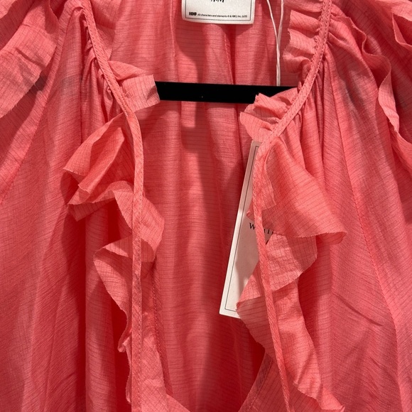 H&M Coral Ruffle Blouse white lotus collection - Picture 9 of 15